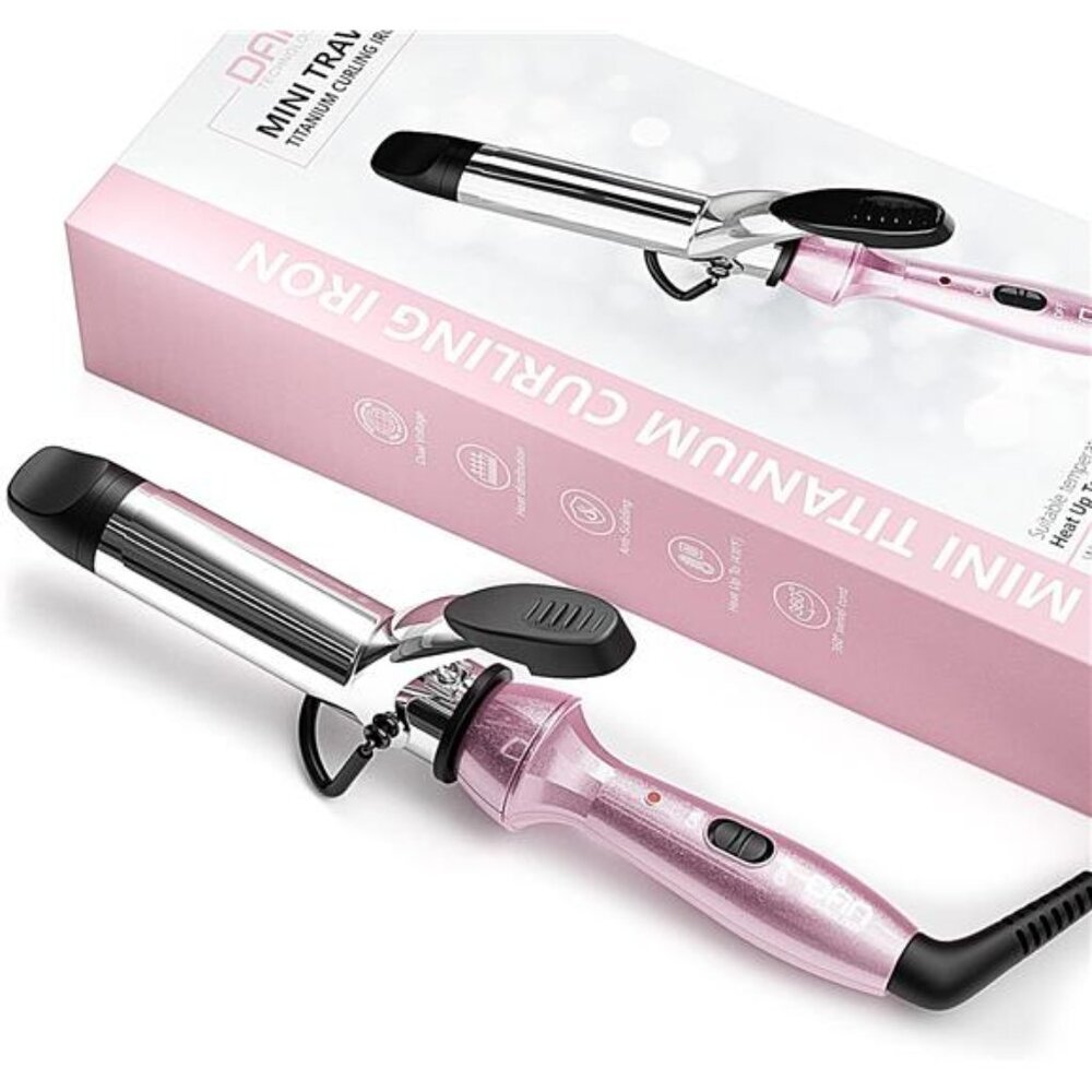 Technology Travel Mini Curling Iron, Dual Voltage Curling Iron up to 450°F